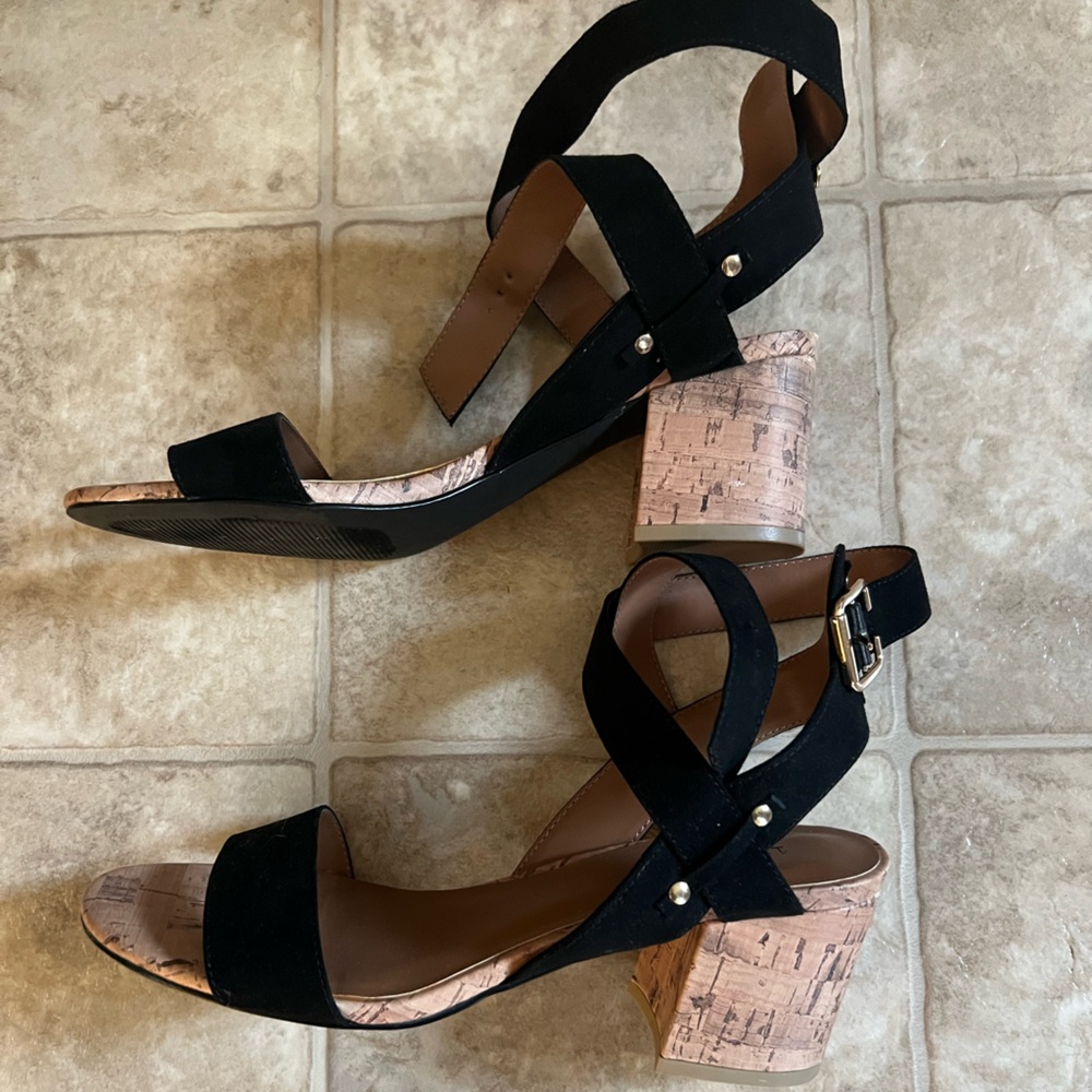 Indigo Black and Tan Platform Sandals